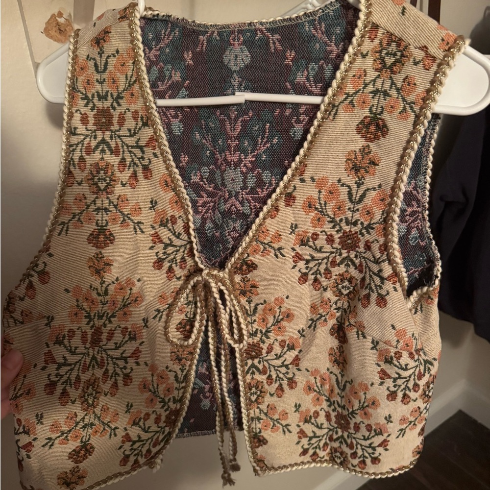 Floral Embroidered Vest